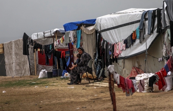  巴拉斯坦難民在拉法居住的帳篷區。 圖 : 翻攝自IC Photo 