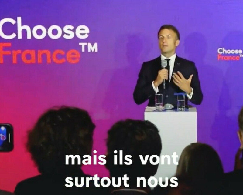 法國總統馬克宏主持的「選擇法國」峰會。   圖：翻攝馬克宏X（前推特）