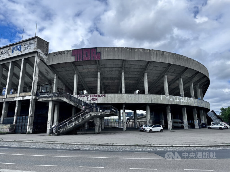 斯特拉霍夫體育館（Great Strahov Stadium）的外觀。   圖：中央社提供