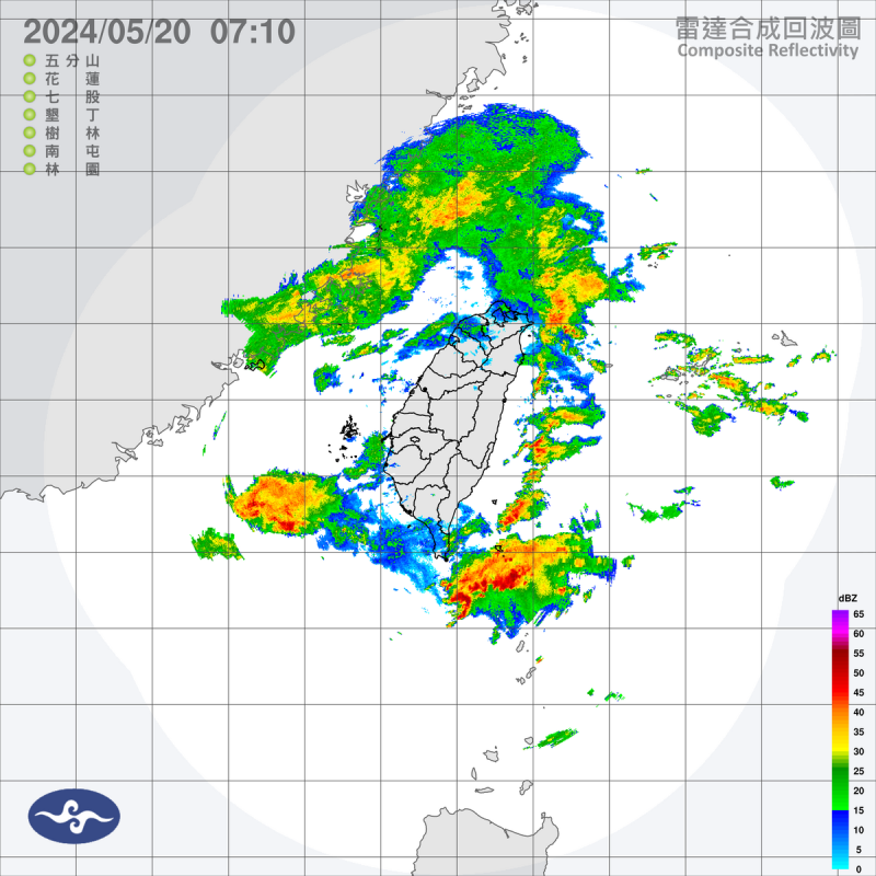 今天是節氣中的「小滿」，鋒面已經向台灣接近，各地水氣逐漸增加，而金馬地區將先下雨，接著擴及全台。   圖：中央氣象署／提供