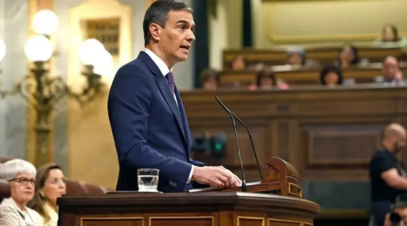 西班牙首相桑切斯在眾議院宣佈，將於 5 月 28 日承認巴勒斯坦國。   圖：翻攝自交匯點