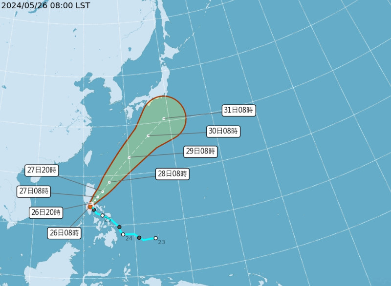 今年第一號颱風!「艾維尼」8時生成。   圖/中央氣象署