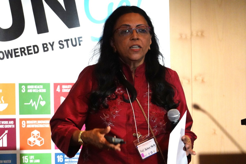 美國公共衛生協會跨部門委員會主席Padmini Murthy出席「全球衛生治理與新興地緣政治風險」全球論壇 圖：醫界聯盟提供 