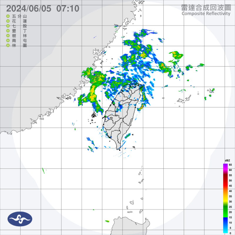 今天西半部地區與澎湖、金門、馬祖，將有短暫陣雨，其他地區也有局部短暫陣雨。   圖：中央氣象署／提供