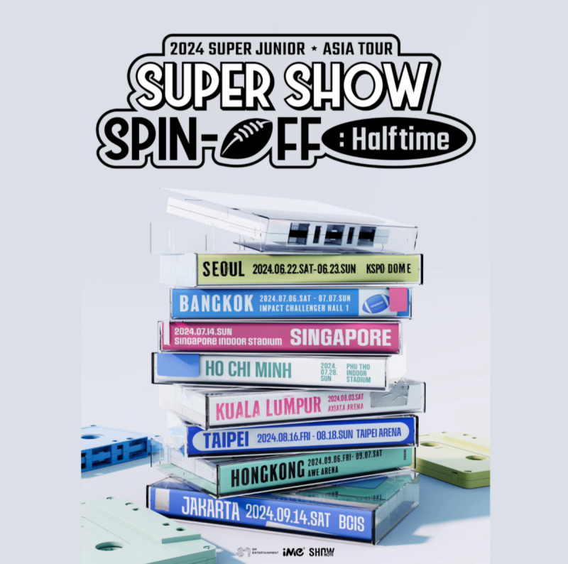 Super Junior亞洲巡迴演唱會「SUPER SHOW SPIN-OFF : Halftime」台北場將在8月16日加開一場，從8月16日到8月18日連唱3天，加開場門票一般售票時間為6月8日下午2點。   圖：翻攝自Super Junior IG