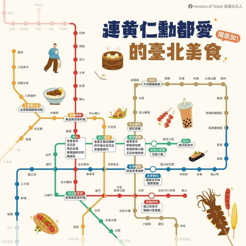 黃仁勳美食清單。   圖：台北市政府觀光傳播局／提供 