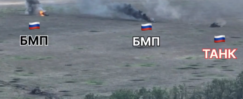 一整個縱隊的俄軍坦克都被烏軍摧毀。   圖：翻攝自 Getty X（前推特）帳號