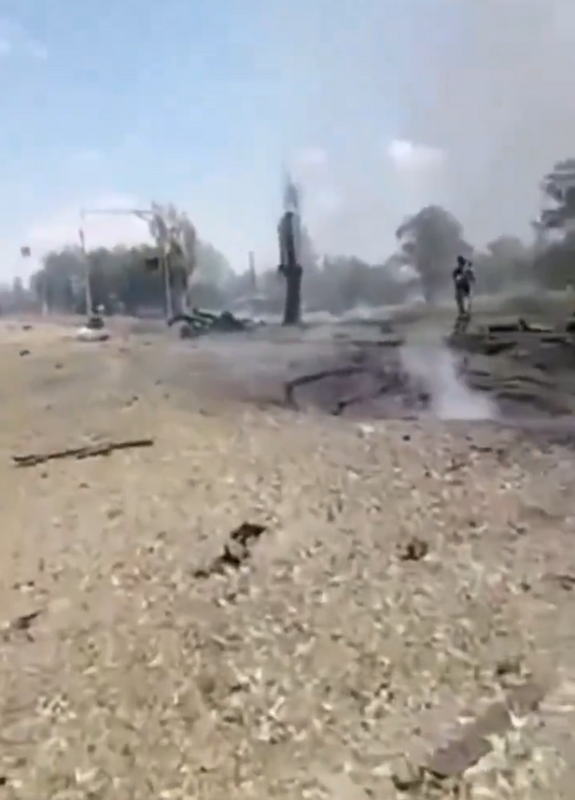 盧甘斯克州佩爾沃邁斯克發生了大爆炸，原因是一輛有彈藥的俄羅斯卡車因遭受烏軍襲擊而爆炸。   圖：翻攝自 Special Kherson Cat X（前推特）帳號