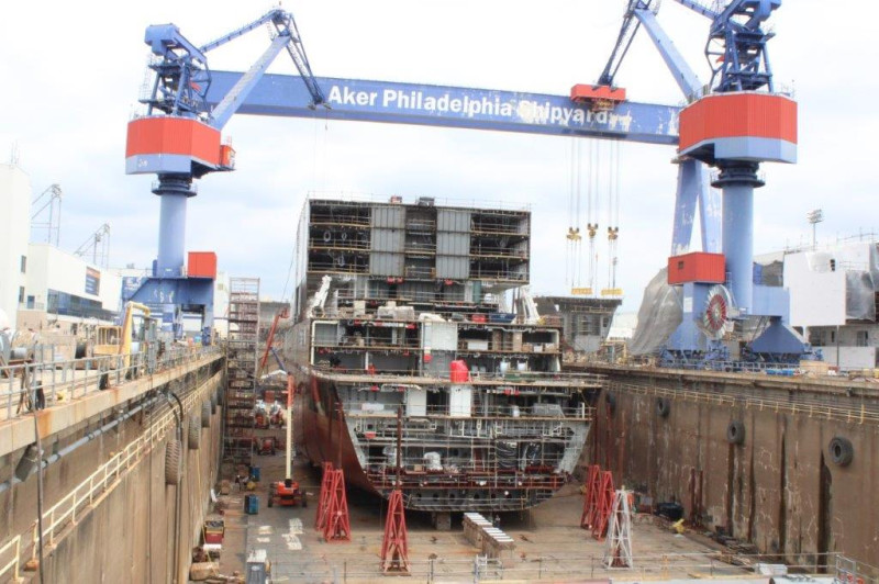 南韓韓華造船斥資1億美元收購費城造船廠。   圖：翻攝Pa. Philly Shipyard官網