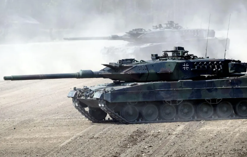 德製新「豹-2」主戰坦克。   圖 :翻攝自騰訊網