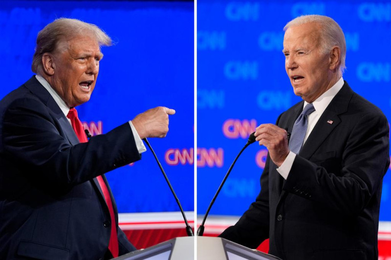 美國總統大選辯論會上，拜登(右)的表現公認是場災難。   圖 : 達志影像/美聯社（資料照）