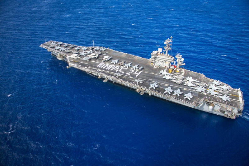 2024年環太平洋軍演美國派遣卡爾文森號參與軍演。   圖：取自美國海軍Ｘ