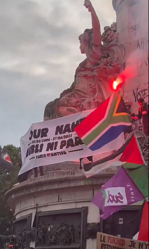 極左派團體在巴黎以及法國其他幾個城市發動大規模示威和騷亂。   圖：翻攝自 OSINTdefender X（前推特）帳號