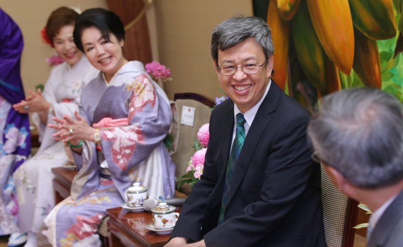 副總統陳建仁13日在總統府接見「日本國際媽祖會」。   圖：總統府提供