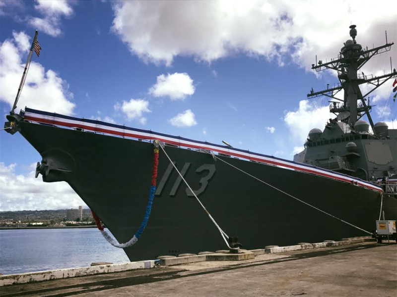 芬恩號是首艘從結構就完全與神盾系統整合的艦艇，意義非凡。   圖：翻攝USS John Finn DDG 113臉書