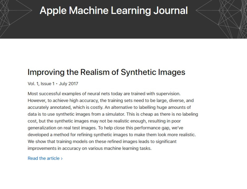 Apple釋出全新網站，有人猜測這可能是Apple曾經承諾，將會把研究成果公開的後續效應，或者是為拉攏人才而做出的手段。   圖：翻攝自Apple Machine Learning Journal