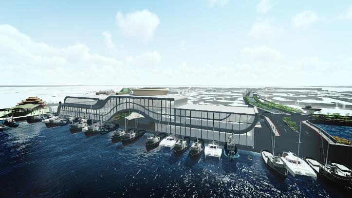 漁港建設成客貨兩用港口示意圖。   圖 : 行政院/提供