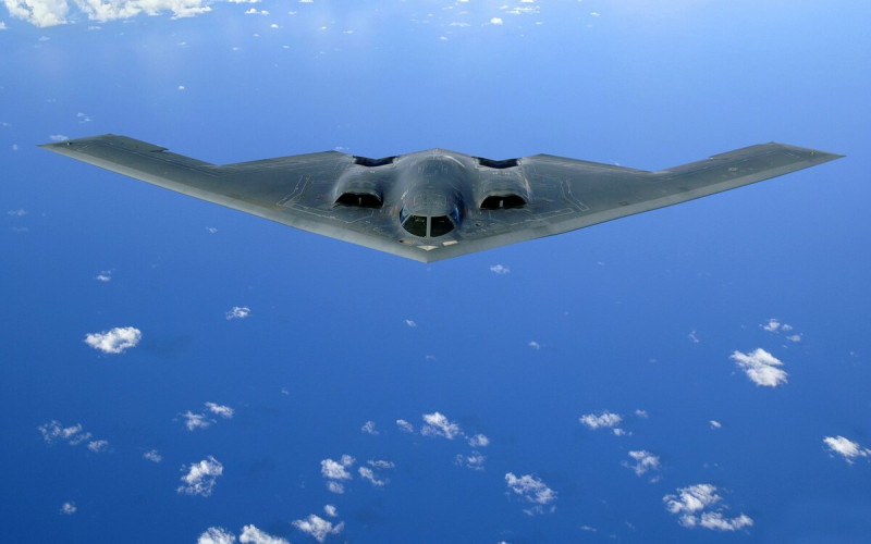  美國空軍 B-2 幽靈隱形轟炸機。 圖：翻攝自維基百科 