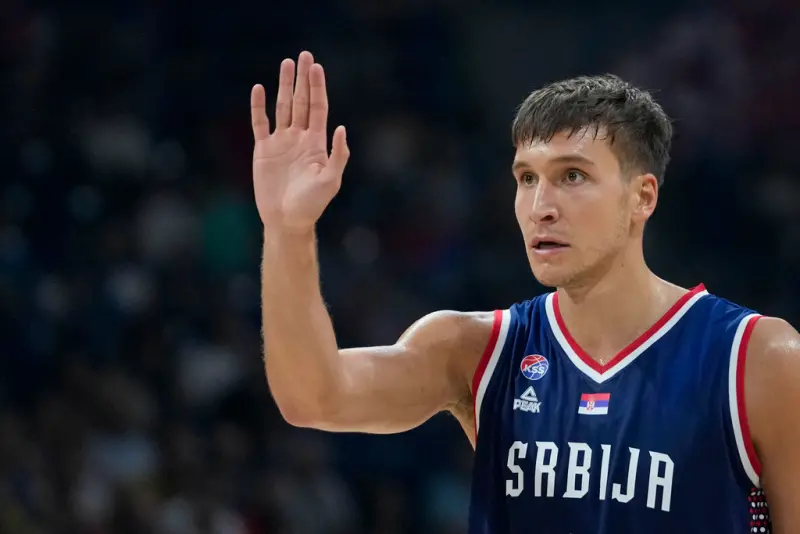 ▲塞爾維亞球星、也是NBA亞特蘭大老鷹射手Bogdan Bogdanovic賽前被問到是否有信心擊敗美國隊時，拒絕做出回答，理由是不想給對手額外的動力。（圖／美聯社／達志影像）   