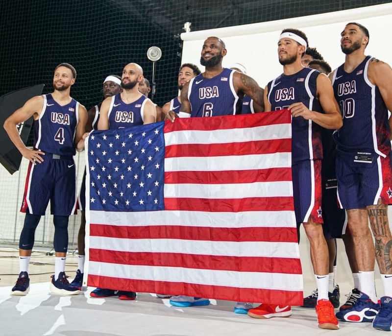 2024巴黎奧運美國男籃隊。   圖：翻攝USA Basketball臉書