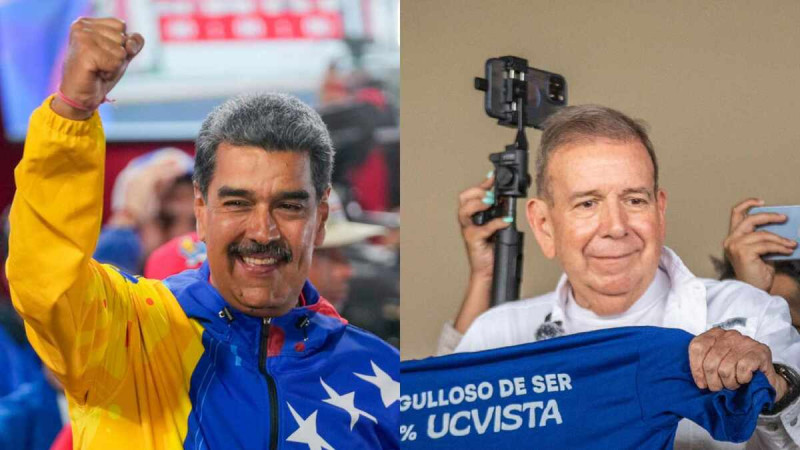 委內瑞拉現任總統尼古拉斯·馬杜羅（Nicolas Maduro）（左）與反對派候選人埃德蒙多·岡薩雷斯（Edmundo Gonzalez）（右）均宣布自己在選舉中獲勝，導致全國局勢緊張。   圖：達志影像／美聯社、X帳號@EdmundoGU(新頭殼合成)