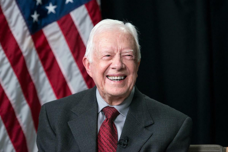 美國前總統卡特（Jimmy Carter）籲投票給副總統賀錦麗。   圖：取自cartercenter.org