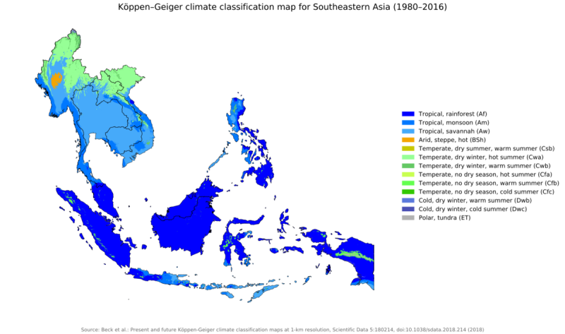 東南亞的發展相當可觀   圖：取自維基百科　By Beck, H.E., Zimmermann,等 CC BY 4.0
