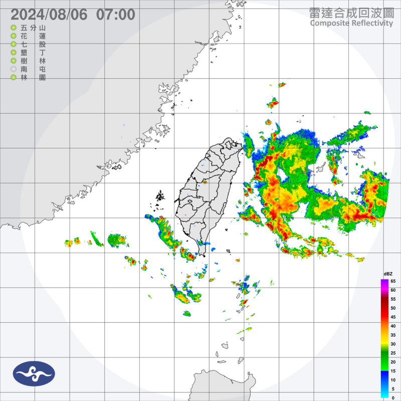 接近日本琉球南方海面低壓帶逐漸靠近，水氣增加，全台天氣越來越不穩定，嘉義以南地區與苗栗以南山區要小心局部大雨。   圖：中央氣象署／提供