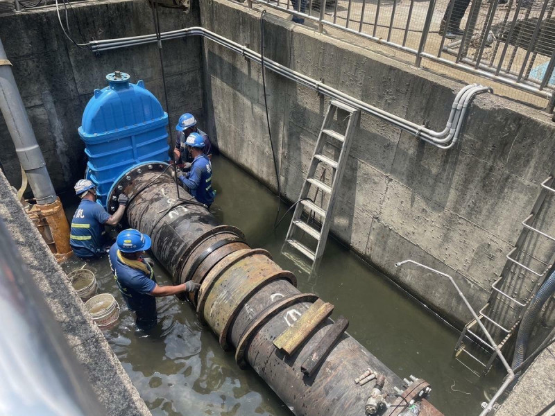 大湳給水廠高低壓電氣設備檢驗等六合一工程已於12日下午順利完工。   圖：自來水公司／提供