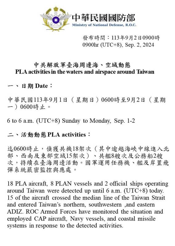 國防部「即時軍事動態」，曝中國公務船連續9天在台海週邊活動。   圖：翻攝mnd.gov.tw
