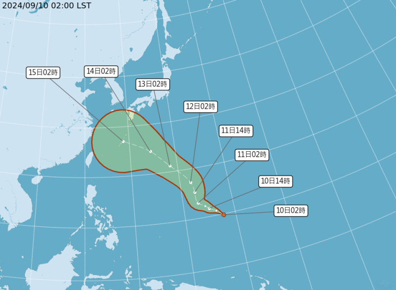 天氣風險公司分析師廖于霆表示，最快24小時內就會發展為颱風貝碧佳，大致往琉球海面移動。   圖：翻攝自中央氣象署官網