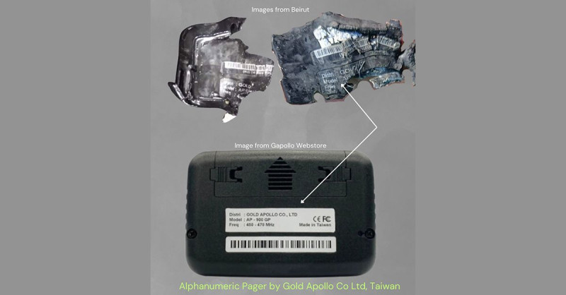 黎巴嫩真主黨BB Call發生連環爆炸，有外媒發現，這些呼叫器是由是台灣廠商「Gold Apollo」製造，掀起議論。   圖:翻攝自X