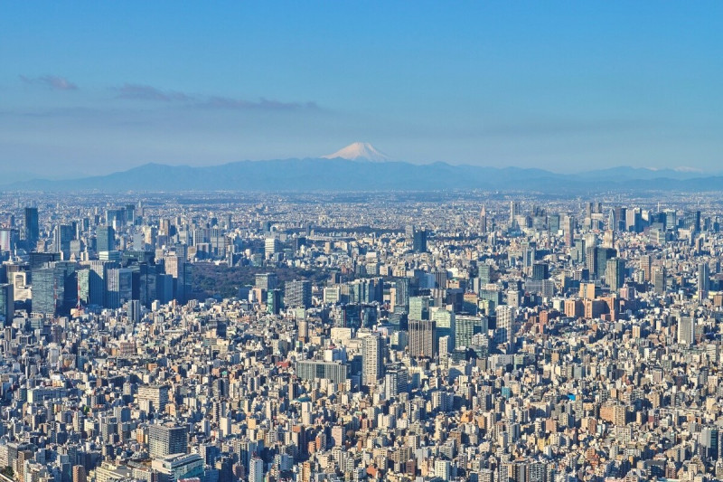 從晴空塔眺望的富士山。   圖：©TOKYO-SKYTREE／提供