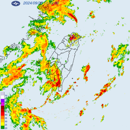 氣象署今（22）日上午11時37分針對北台灣發布大雷雨警報，台北市、新北市、桃園市多區將遭受強降雨襲擊。   圖：氣象署／提供