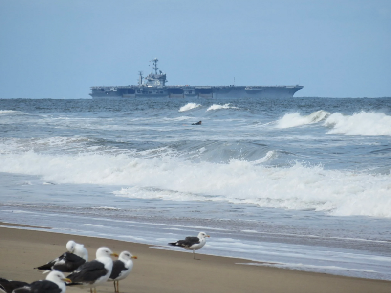 美國海軍航空母艦「杜魯門號(CVN-75)」，23日從維吉尼亞州諾福克海軍基地出發駛往東地中海。   圖：翻攝 US NAVY