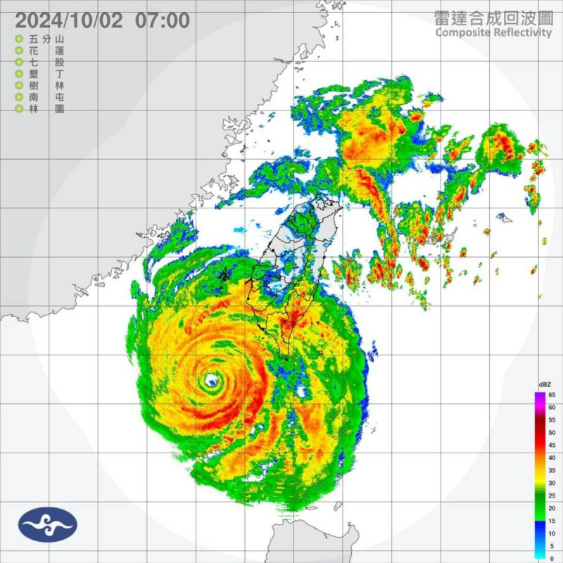 氣象署表示，颱風山陀兒減弱為中度颱風，未來不排除減弱為較弱的中颱或者輕颱。   圖：氣象署提供