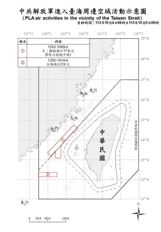 共機動態。   圖／國防部提供