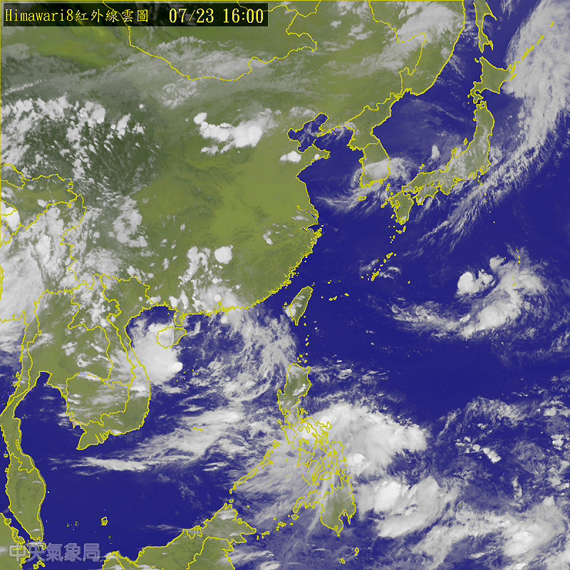 今(23)天下午14時生成的8號颱，預測會向西北西朝越南移動，對台灣沒有影響。   圖：中央氣象局