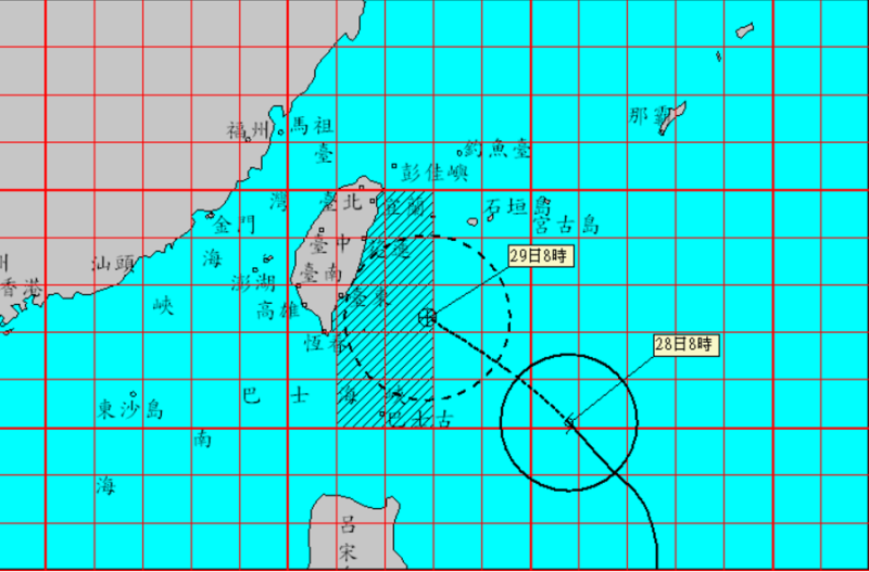 今年第一個影響台灣的颱風，今天即將登陸。   圖：中央氣象局提供