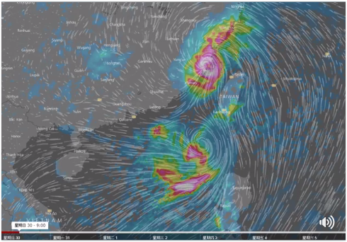 氣象局預估將在17:30發布第10號颱海棠颱風海上颱風警報，未來是否會造成雙颱夾擊局面還有待觀察。   圖：翻攝自李富城FB