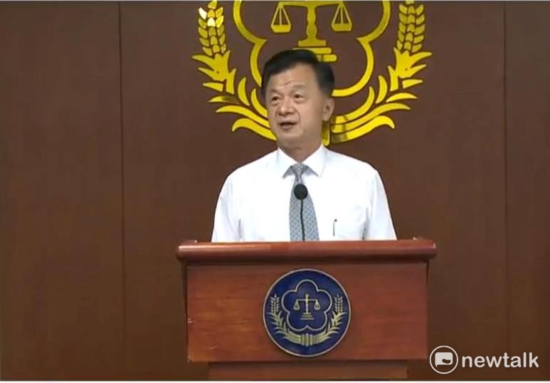 法務部長邱太三今（2）天在法務部舉行司法改革記者會。   圖：謝莉慧/攝