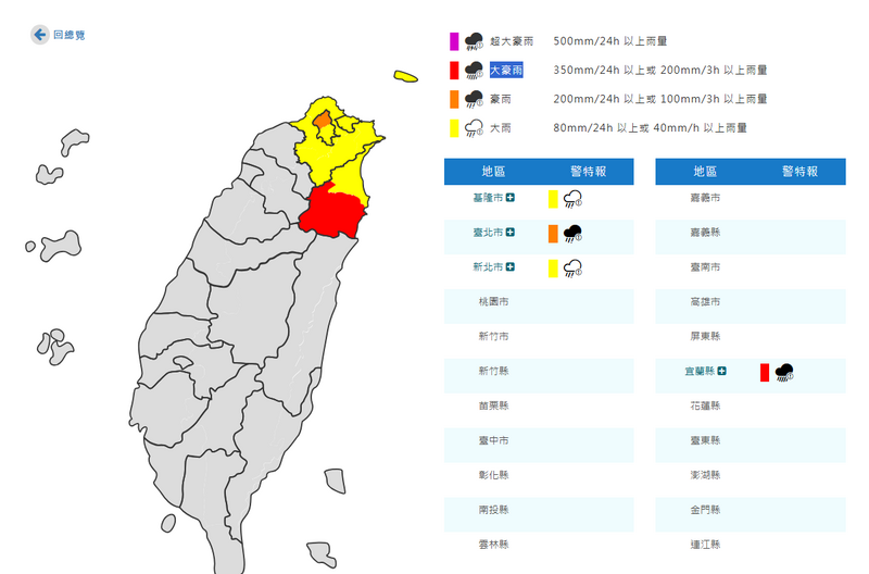 今（24）天受到東北季風及颱風外圍環流雙重影響，迎風面北部、東半部地區為多雲局部雨，整日濕涼。   圖：氣象署提供