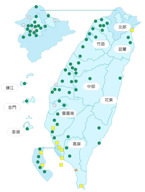 環境部公布各地空氣品質概況。   圖：環境部提供