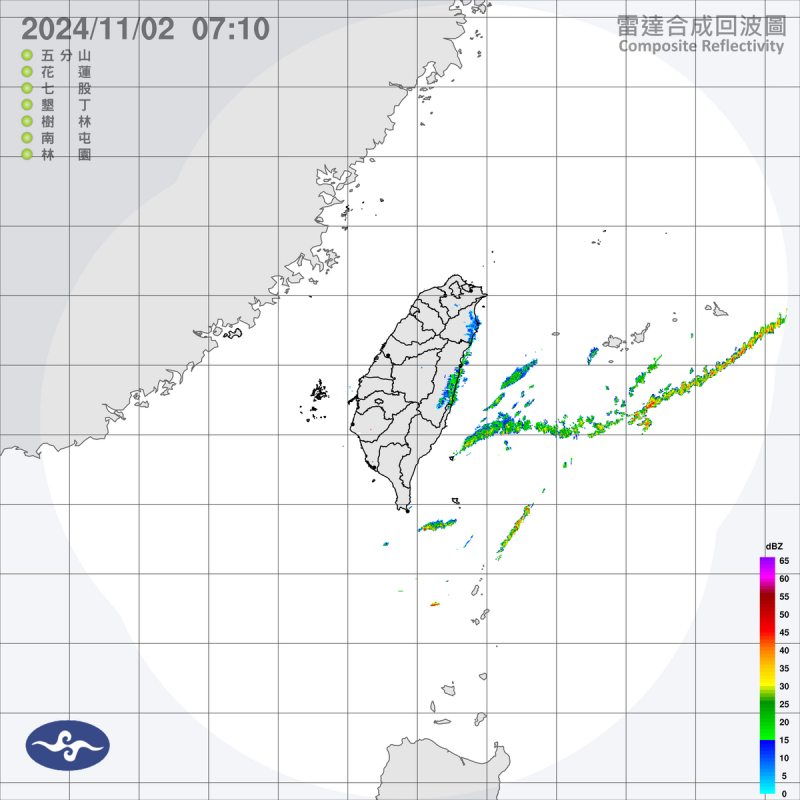 今天季風增強，迎風面的桃園以北、宜花東、恆春半島有短暫雨。   圖片來源:氣象署