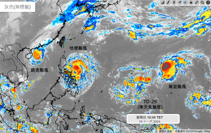 氣象專家吳聖宇表示未來24小時內恐出現史上第一次4颱亂鬥局面。   圖：翻攝自氣象職人吳聖宇臉書