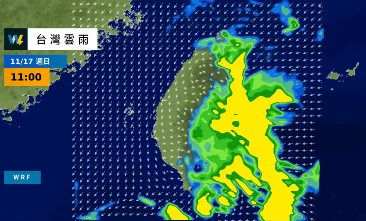 台灣未來一周降雨預測圖。   圖：翻攝自氣象風險WeatherRisk 臉書 