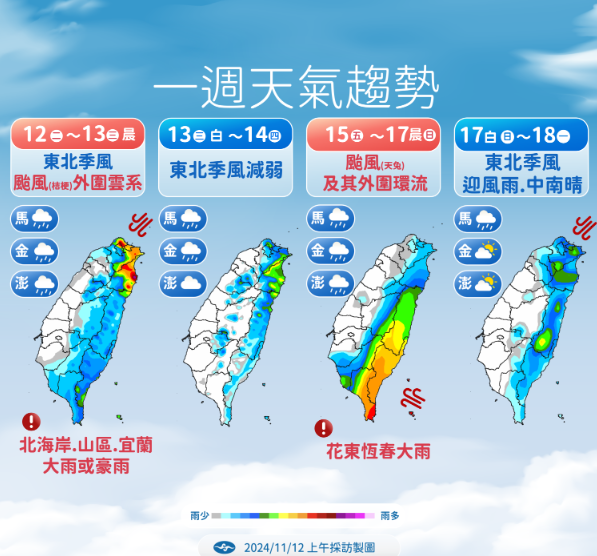 未來降雨趨勢。   圖：中央氣象署／提供