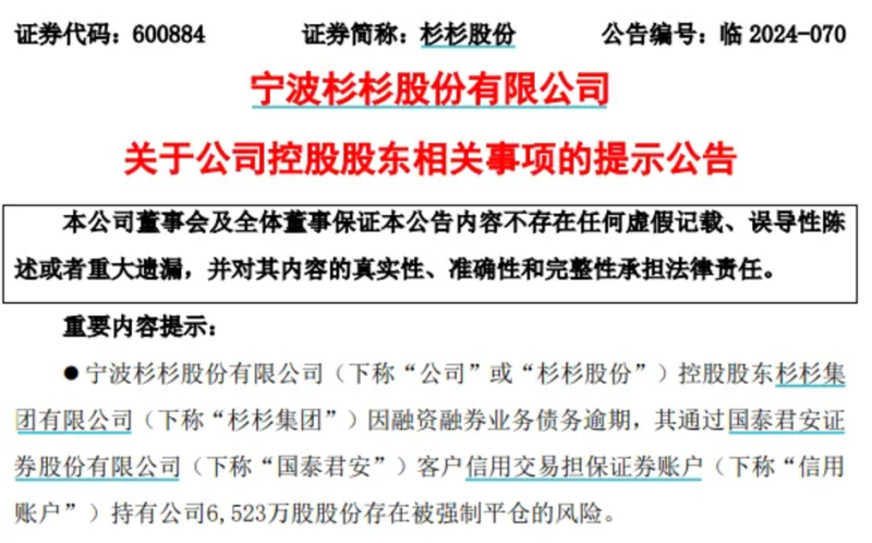 雖然股權之爭暫告段落，但杉杉股份的經營情況已經受到了影響。   圖：翻攝自杉杉股份