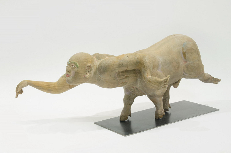 國際袖珍雕塑展展覽作品「補雲物語-追夢之男」。&nbsp;&nbsp;&nbsp;圖：國立臺灣工藝研究發展中心提供