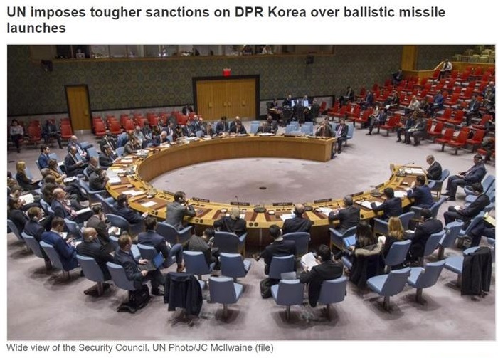 聯合國安全理事會5日無異議通過美國起草的決議，顯著加強對北韓施加的制裁措施，這是自美國總統川普上任以來首次祭出如此廣泛制裁。   （圖取自聯合國官網un.org）
